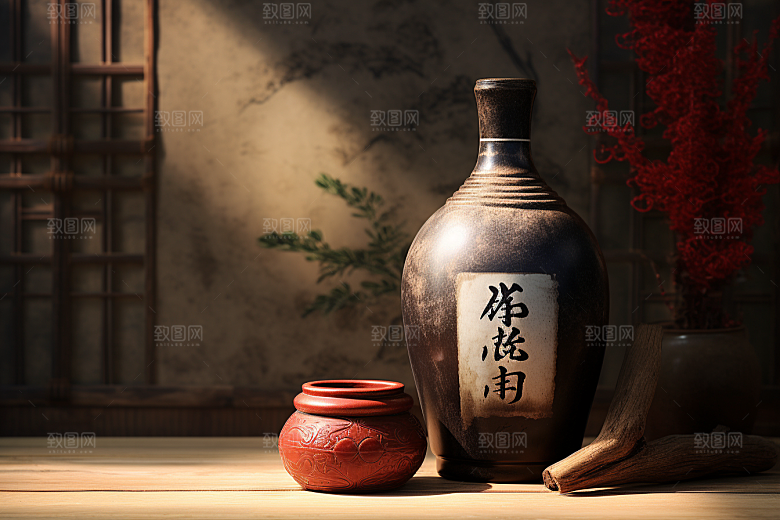 美酒品酒酒杯摄影图