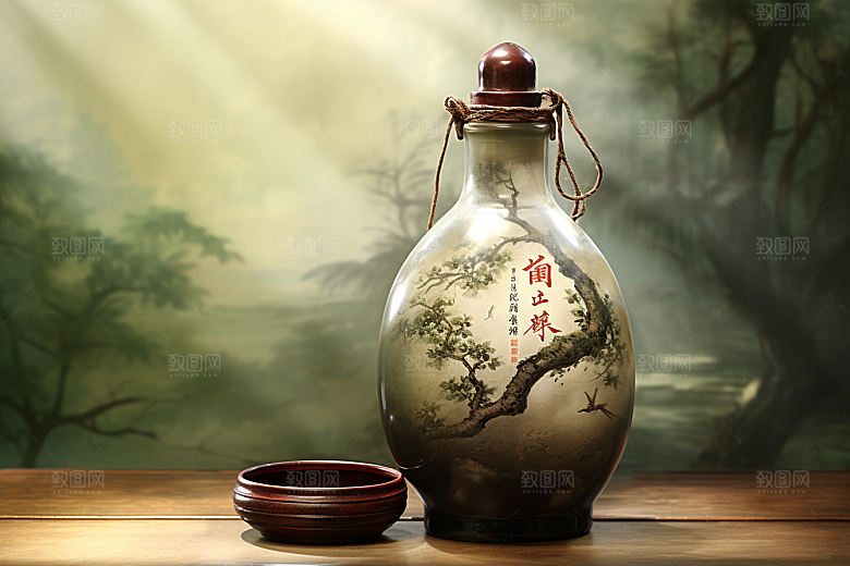 美酒酒瓶高清摄影图