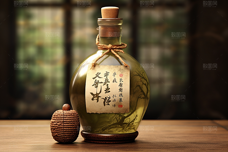 美酒酒器酒瓶摄影图