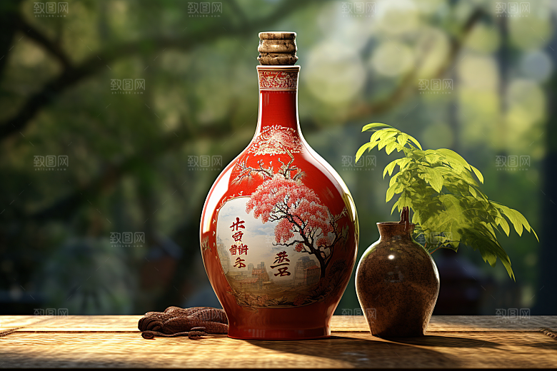 美酒酒瓶品酒摄影图