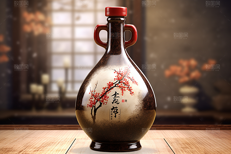 美酒酒杯精致摄影图