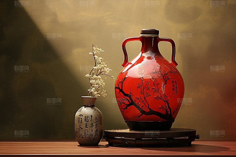 美酒酒瓶酒具摄影图