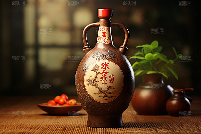 美酒酒杯酒器摄影图