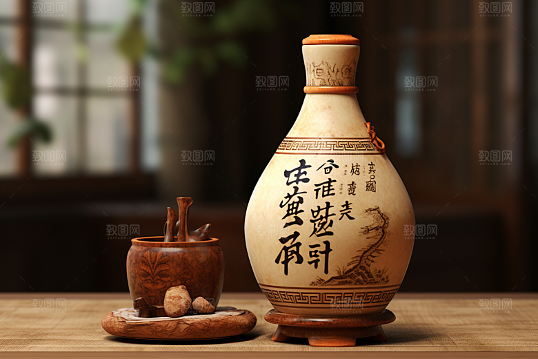 美酒精致酒具摄影图