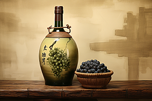 美酒酒具精致摄影图