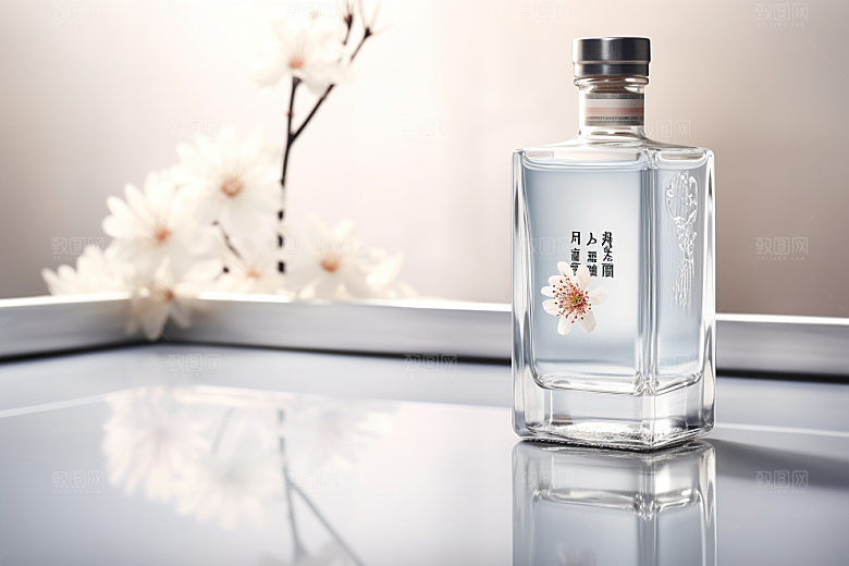 美酒畅饮酒瓶摄影图