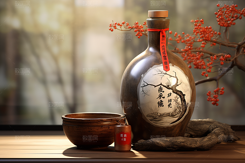美酒酒具品酒摄影图