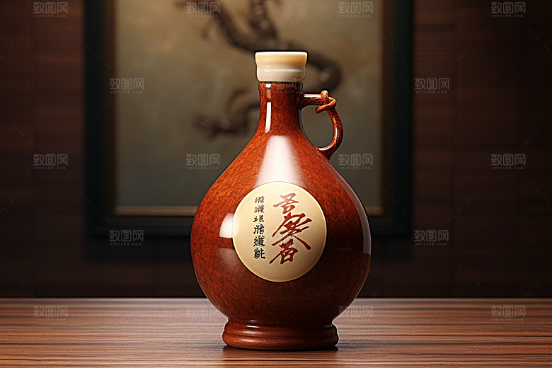 美酒酒瓶精致摄影图