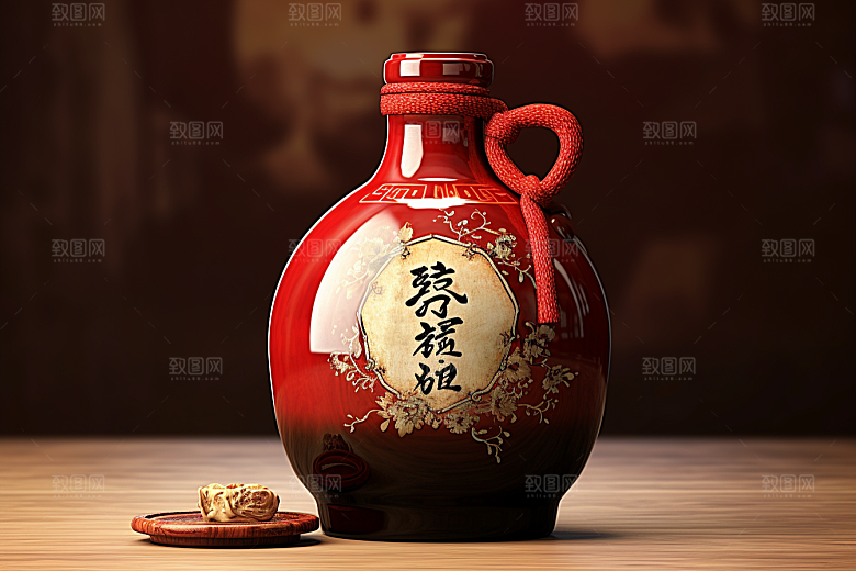 美酒酒瓶品酒摄影图