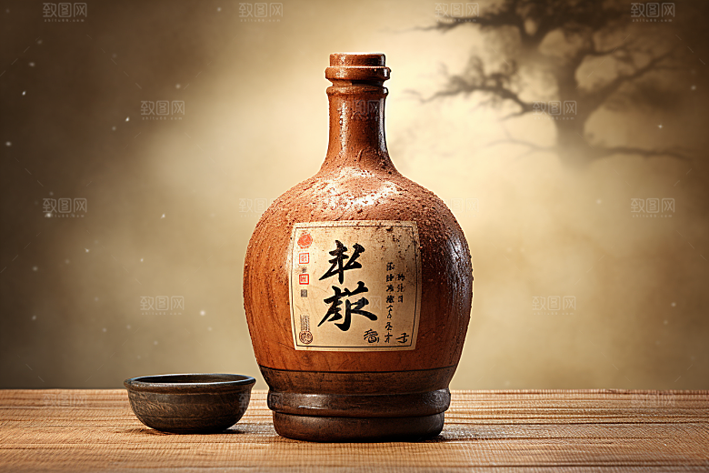 美酒酒器品酒摄影图