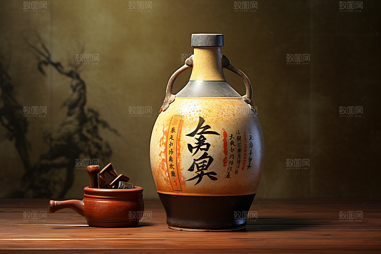 美酒酒杯酒器摄影图