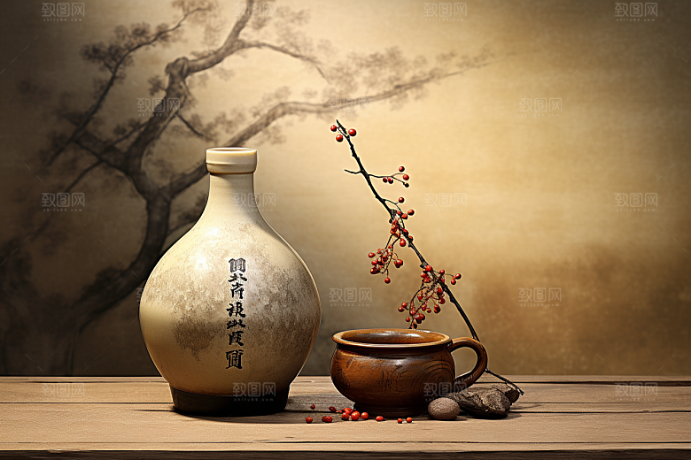 美酒畅饮酒具摄影图