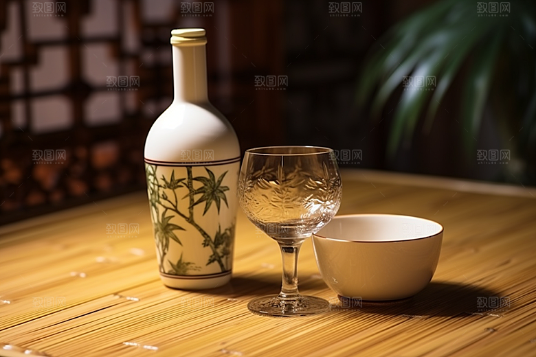 美酒畅饮酒器摄影图