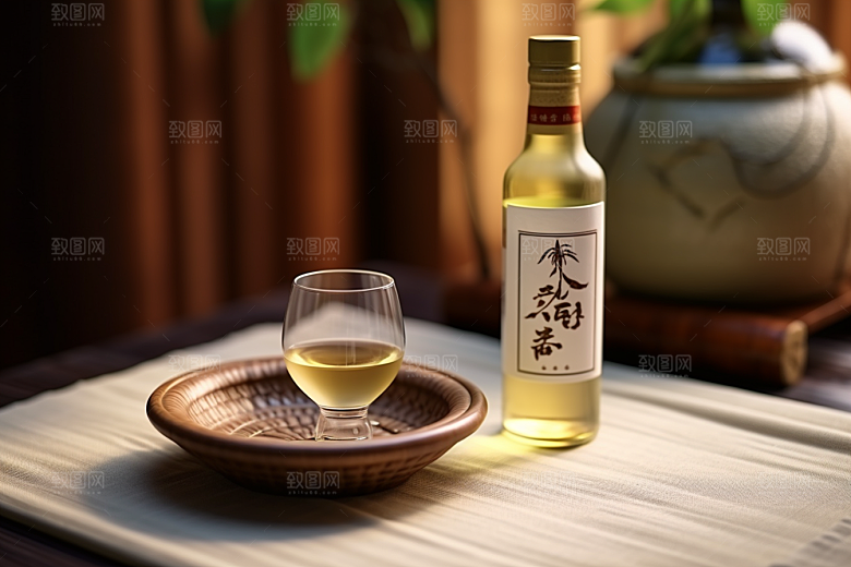 美酒酒具酒杯摄影图