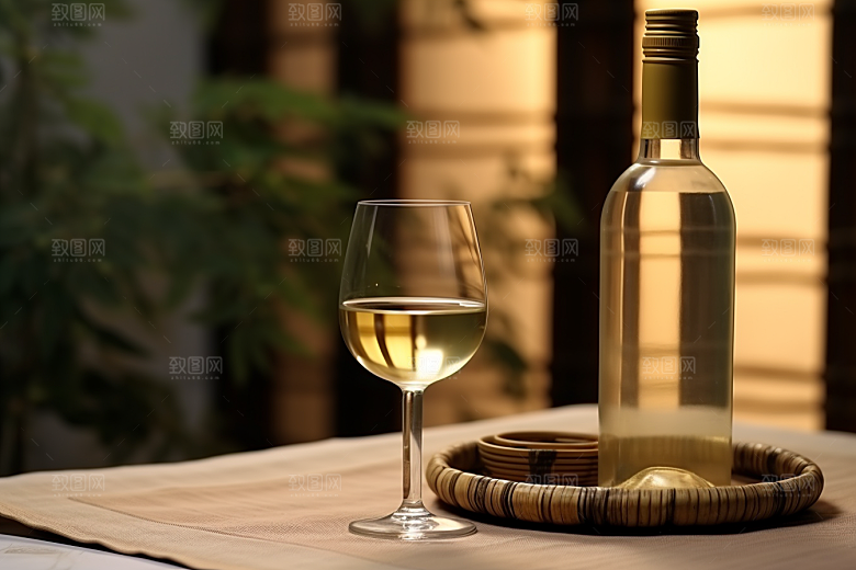 美酒酒杯酒器摄影图