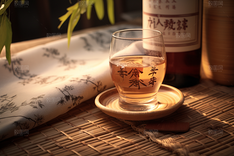 美酒酒杯畅饮摄影图
