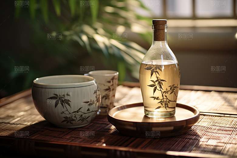 美酒精致酒具摄影图