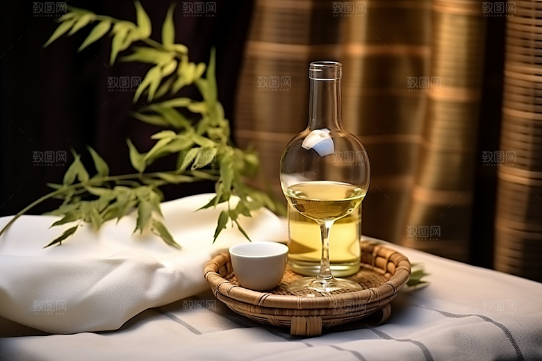 美酒酒器品酒摄影图