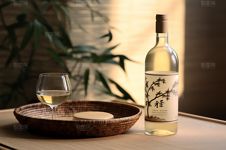 美酒酒器畅饮摄影图