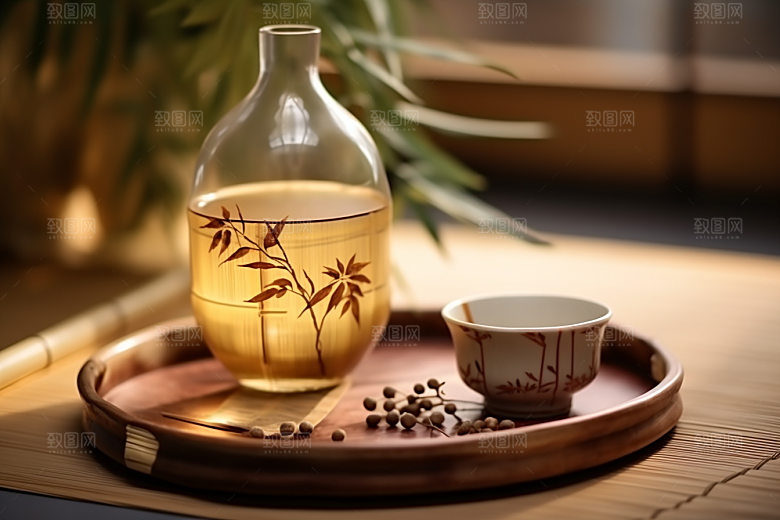 美酒酒具精致摄影图