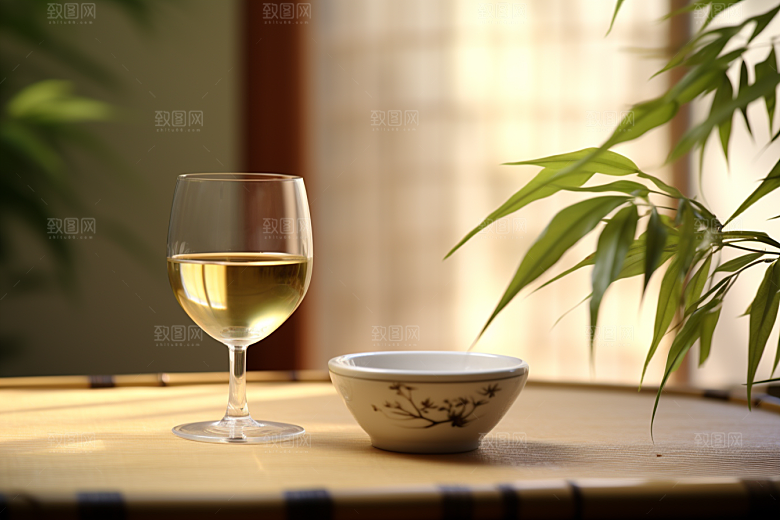 美酒畅饮酒器摄影图