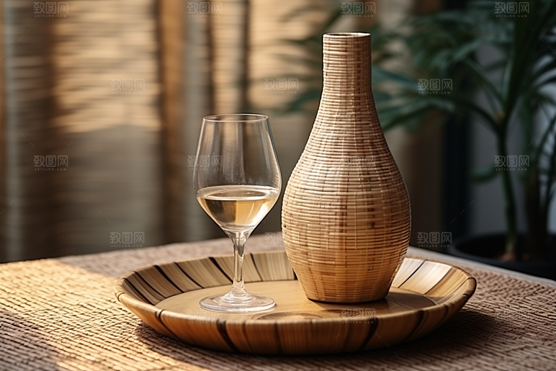 美酒酒具精致摄影图