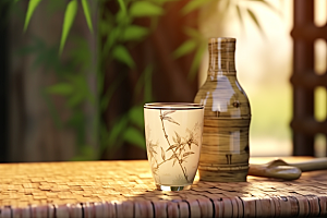 美酒酒杯品酒摄影图