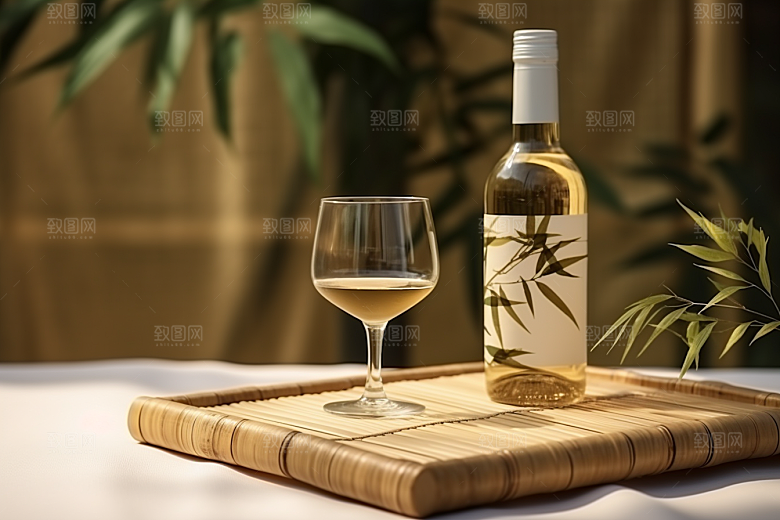 美酒酒器品酒摄影图