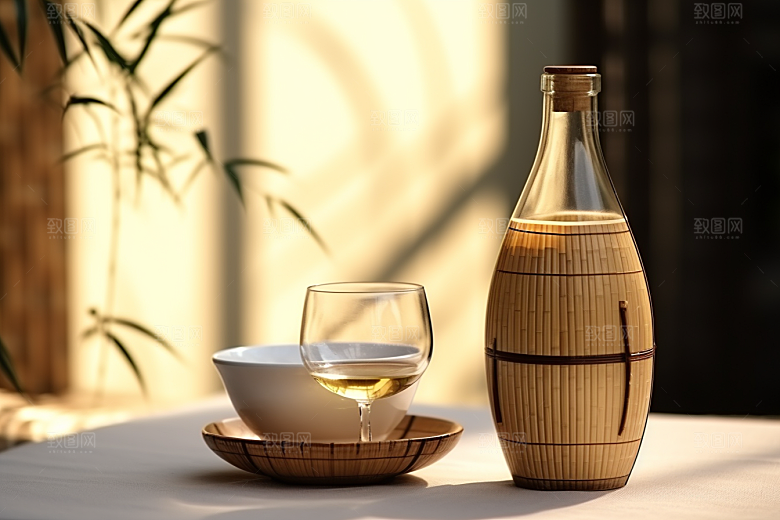 美酒精致酒器摄影图
