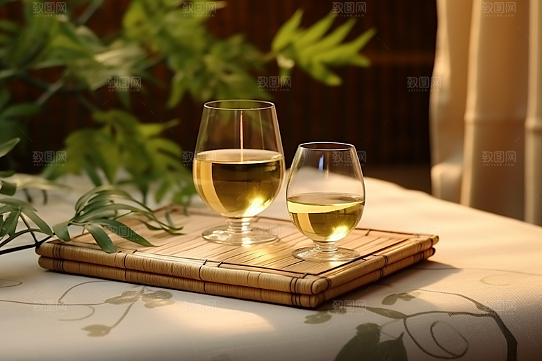 美酒精致酒器摄影图