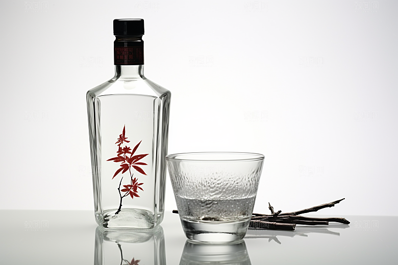 美酒酒瓶精致摄影图