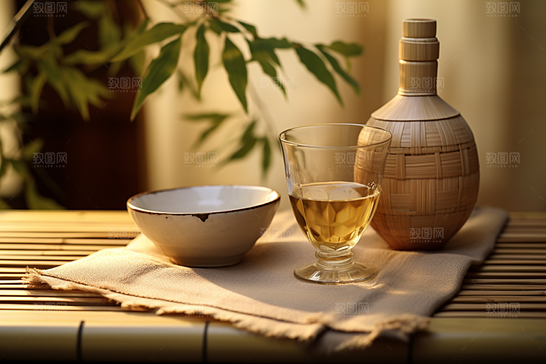 美酒酒杯酒器摄影图