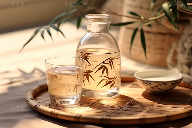 美酒酒瓶畅饮摄影图