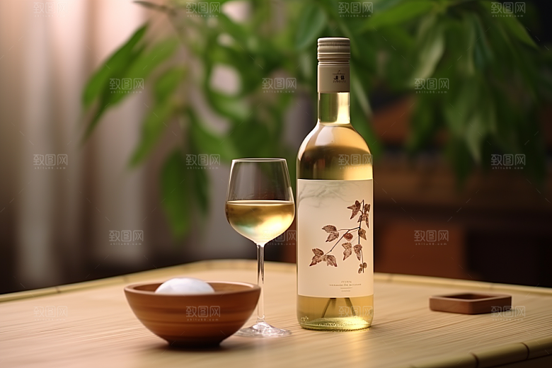 美酒饮品酒瓶摄影图