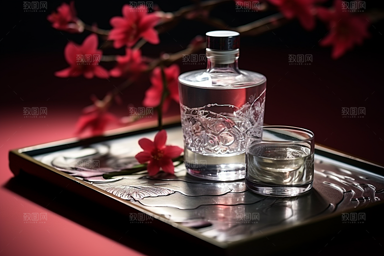 美酒品酒酒器摄影图
