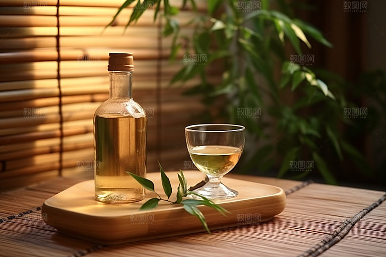 美酒精致酒瓶摄影图