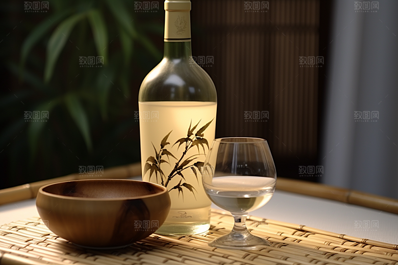 美酒酒器酒瓶摄影图