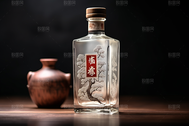美酒酒瓶畅饮摄影图