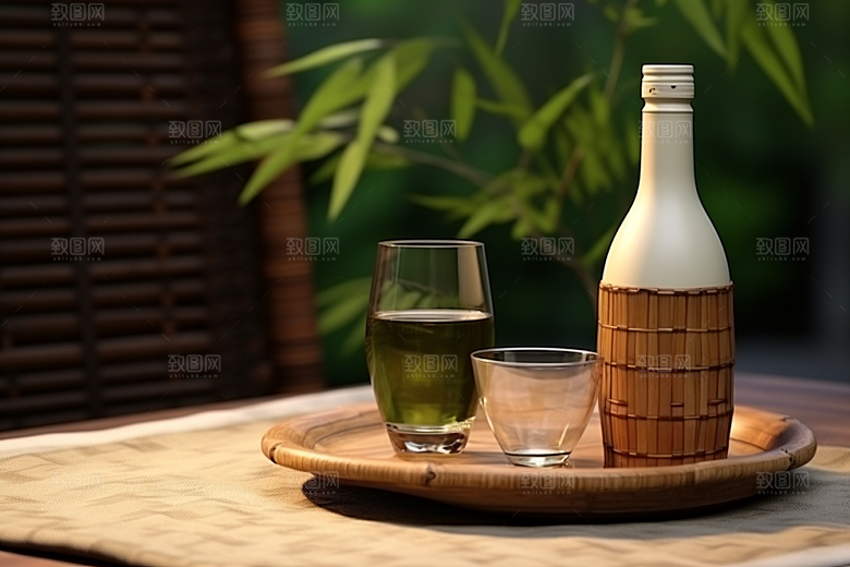美酒酒具品酒摄影图