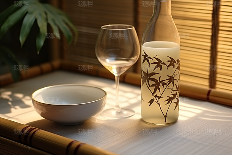 美酒畅饮酒器摄影图