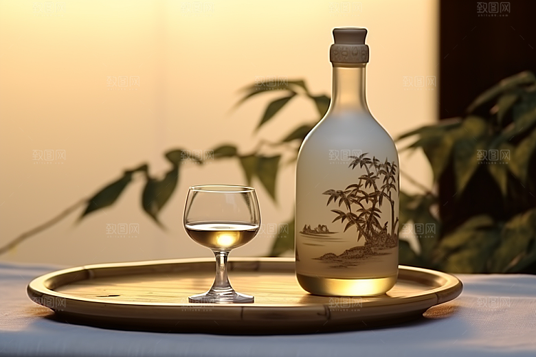 美酒酒杯品酒摄影图
