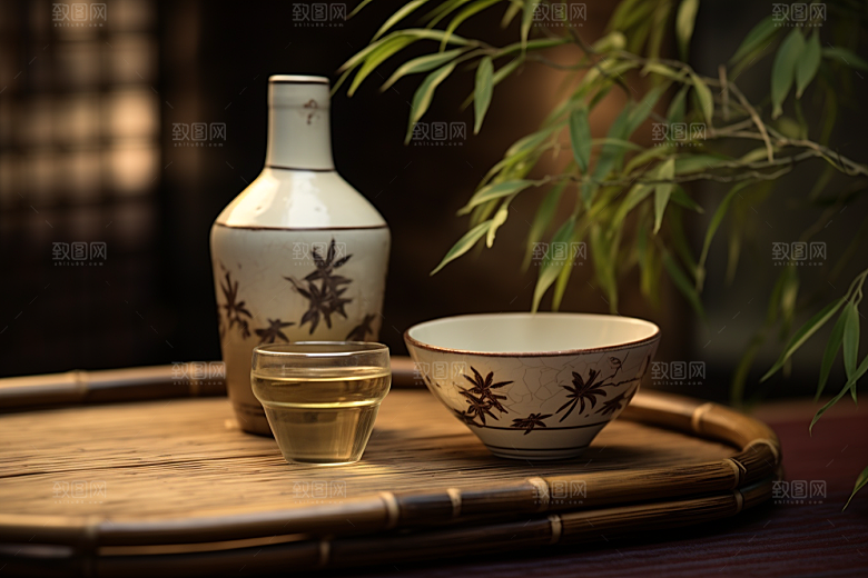 美酒精致酒瓶摄影图