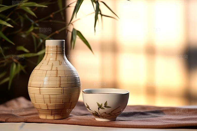 美酒酒器畅饮摄影图