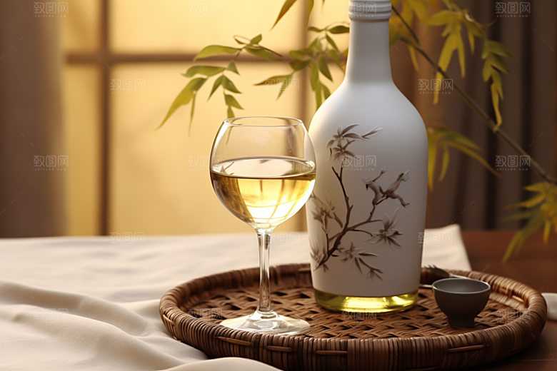 美酒酒器畅饮摄影图