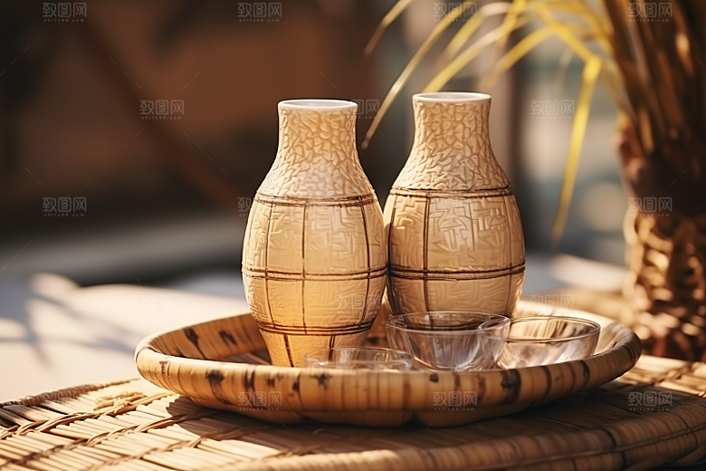 美酒酒杯畅饮摄影图