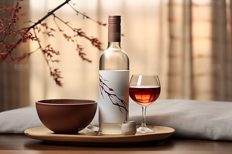美酒酒器酒杯摄影图
