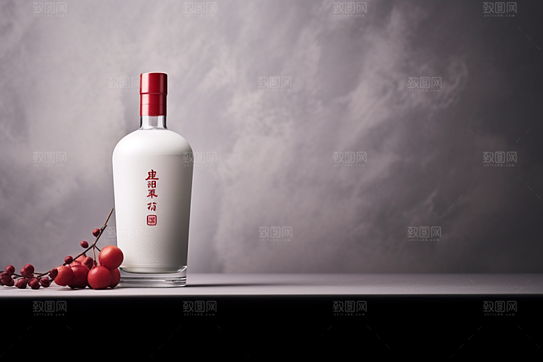 美酒酒瓶饮品摄影图