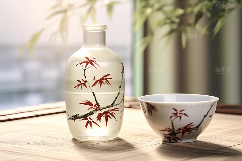 美酒酒杯酒器摄影图