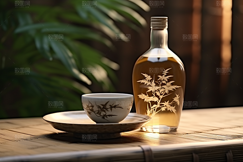 美酒精致酒具摄影图