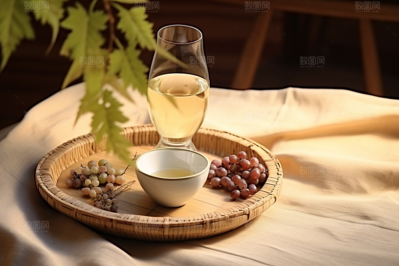 美酒畅饮酒具摄影图